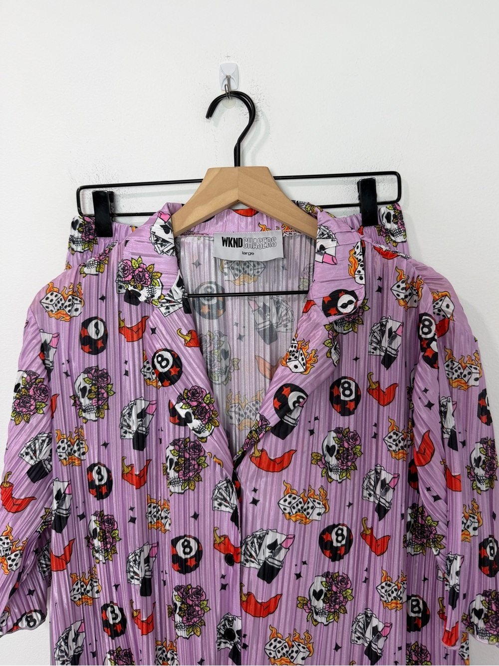 WKND Chasers Make My Own Luck Plisse Set Size Large - Picture 4 of 9